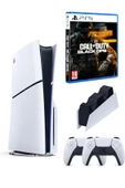 Playstation 5 slim + 2.kol dualsense + ps5 şarj istasyonu + Ps5 COD Black Ops 6 ( İthalatçı Garanti) - 1