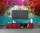 Şelale Kırmızı Çiçek Duvar Kağıdı Baskı thumbnail 3