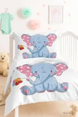 Dijital Baskılı 3d Pamuklu Yenidoğan Bebek Nevresim Takımı Cute Elephant - 1