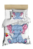 Dijital Baskılı 3d Pamuklu Yenidoğan Bebek Nevresim Takımı Cute Elephant - 2