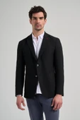 Çizgili Desen Gofreli Mono Yaka Esnek 6 Drop Slim Fit Ceket 1002250122 - 3