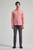 Pembe Kısalabilir Kol Düz Gabardin Düğmeli Yaka Cepsiz Casual Slim Fit Gömlek 1004250124_965 thumbnail 2