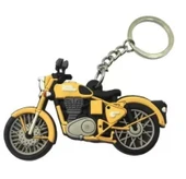 Royal Enfield Sarı Renk Motorsiklet Şeklinde Anahtarlık 8,5x5 Cm Hediyelik Süs - 4