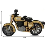 Royal Enfield Sarı Renk Motorsiklet Şeklinde Anahtarlık 8,5x5 Cm Hediyelik Süs - 3