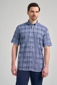 Kısa Kol Ekose Desen Bez Ayağı Düğmeli Yaka cepli Pamuklu Classic Comfort Fit Gömlek 1004250162 thumbnail 1