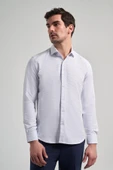 Uzun Kol Desenli Armürlü İtalyan Yaka Cepsiz Pamuklu Classic Slim Fit Gömlek 1004250196 thumbnail 3