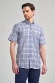 Kısa Kol Ekose Desen Bez Ayağı Düğmeli Yaka cepli Pamuklu Classic Comfort Fit Gömlek 1004250162 thumbnail 1