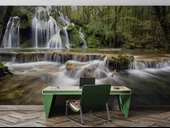 Şelale Nehir Orman Sonbahar Duvar Kağıdı Baskı thumbnail 4