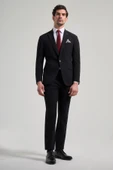 Düz Gabardin Mono Yaka Tam Astar Beli Lastikli Esnek 6 Drop Slim Fit Takım Elbise 1001250155 thumbnail 2