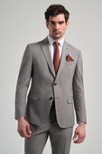 Kendinden Desenli Bez Ayağı Mono Yaka Tam Astar Esnek 6 Drop Slim Fit Takım Elbise 1001250168 - 3