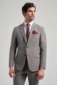 Kendinden Desenli Bez Ayağı Mono Yaka Tam Astar Esnek 6 Drop Slim Fit Takım Elbise 1001250168 - 2