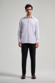 Uzun Kol Çizgili Desen Bez Ayağı Sert Yaka cepli Pamuklu Classic Comfort Fit Gömlek 1004250172 thumbnail 2