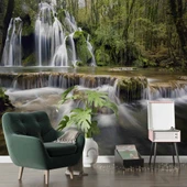 Şelale Nehir Orman Sonbahar Duvar Kağıdı Baskı thumbnail 6