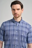 Kısa Kol Ekose Desen Bez Ayağı Düğmeli Yaka cepli Pamuklu Classic Comfort Fit Gömlek 1004250162 thumbnail 4