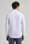 Uzun Kol Desenli Armürlü Düğmeli Yaka Cepsiz Pamuklu Casual Slim Fit Gömlek 1004250206 thumbnail 5
