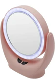 Naturalove Natura Love Fanlı 3 Farklı LED Işıklı Makyaj Aynası,360 Derece Şarj Edilebilir Pembe - 2