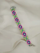 Bileklik Bohemian Etnik Retro Geometrik Dokuma 1 Adet Bilezik Kadın Kız Aksesuar - 6