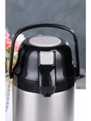 CKR2007 2.5 Lt Çift Katlı Paslanmaz Çelik Pompalı Termos - 2.5 LT-Siyah thumbnail 2