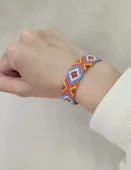 Bileklik Bohemian Etnik Retro Geometrik Dokuma 1 Adet Bilezik Kadın Kız Aksesuar - 2