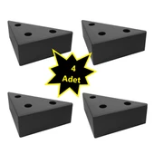 4 Adet Üçgen, Masa, Dolap Piramit Mobilya Ayağı 3 Cm Siyah 4 Adet thumbnail 1