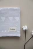 LİBABABY Müslin Geometrik OEKO-TEX Sertifikalı %100 Pamuk 2 Katlı 110x115 cm Bebek Müslin Battaniye & Örtü - 3