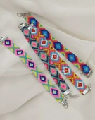 Bileklik Bohemian Etnik Retro Geometrik Dokuma 1 Adet Bilezik Kadın Kız Aksesuar - 4