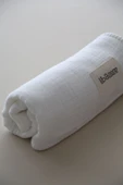 LİBABABY Müslin Ekru-oeko-tex Sertifikalı %100pamuk 4 Katlı Kenar Nakışlı 105x105 Cm Bebek Battaniye & Örtü - 5