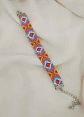Bileklik Bohemian Etnik Retro Geometrik Dokuma 1 Adet Bilezik Kadın Kız Aksesuar - 7
