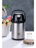 CKR2007 2.5 Lt Çift Katlı Paslanmaz Çelik Pompalı Termos - 2.5 LT-Siyah thumbnail 3
