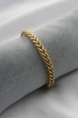 Çelik Gold Renk Kalın Zincir Model Kadın Bileklik - 2