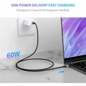Ugreen 50152 USB-C to USB-C PD 60W 2M Örgülü Hızlı Şarj Kablosu - 2