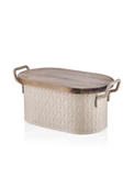The Mia Prizma Ekmek Saklama Kabı Karamel 40x22x18 cm - 2