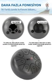 Midex TD-68ASH Çelik Dil Davul Handpan 6 İnç 8 Ton Steel Tongue Drum Full Set - 4