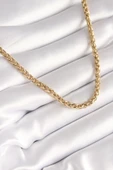 316L Çelik Gold Renk Burgu Zincir Model Kadın Kolye - 1
