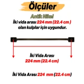 Gediz Metal Antik Nikel Kulp 224 mm Mobilya Çekmece Mutfak Dolabı Dolap Kapak Kulpları Kulb Kulpu - 3