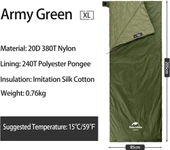 Naturehike LW180 Mini Uyku Tulumu  GREEN Left M - 6
