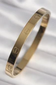 316L Çelik Gold Renk Cartier Model Kadın Kelepçe - 1