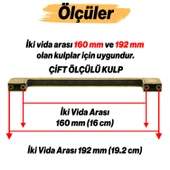 Metal Kulp 192 mm -19.2 cm Mobilya Çekmece Mutfak Dolabı Dolap Kulpları Kulbu Kulpu Antik Sarı thumbnail 2