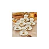 AKILLIELMA-COOKER FİNCAN TAKIMI KAHVE PORSELEN 12 PARÇA CKR3533 - 1