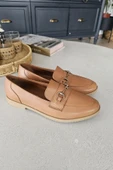 06T 102 Topukla Kadın Toka Detaylı Loafer Deri Babet - 6