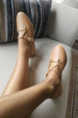 06T 103 Topukla Kadın Toka Detaylı Loafer Deri Babet - 9