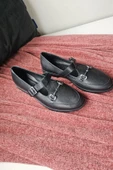 06T 103 Topukla Kadın Toka Detaylı Loafer Deri Babet - 8
