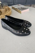 06T 104 Topukla Kadın Loafer Deri Babet - 8