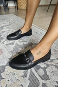 06T 102 Topukla Kadın Toka Detaylı Loafer Deri Babet - 3