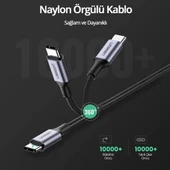 Ugreen 70427 USB-C to USB-C QC/PD 100W 1M Örgülü Hızlı Şarj Kablosu - 6