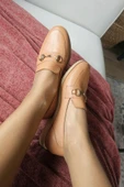 06T 102 Topukla Kadın Toka Detaylı Loafer Deri Babet - 4