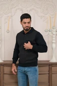 Woolen World Polo Yaka Cepli Armürlü Yünlü Erkek Triko Kazak - 7