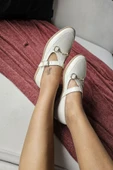 06T 103 Topukla Kadın Toka Detaylı Loafer Deri Babet - 2