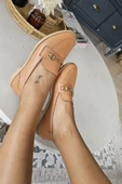 06T 102 Topukla Kadın Toka Detaylı Loafer Deri Babet - 8