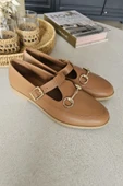 06T 103 Topukla Kadın Toka Detaylı Loafer Deri Babet - 12